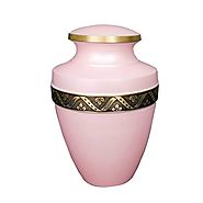 Pink and Brown Cremation Urn for Human Ashes - Handcrafted Keepsake