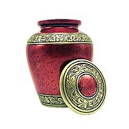 Red Cremation Urns for Human Ashes, Burial Keepsake Urn for Pet Ash