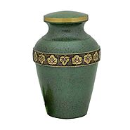 Beautiful Green Adult Cremation Urn, Memorial Keepsake