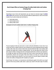 PPT - Duck Crimper Offers an Exclusive Range of cordless Cable Cutter and Cordless Crimping Tools PowerPoint Presenta...