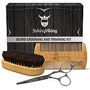 Beard Comb and Brush Set with Scissors | Striking Viking