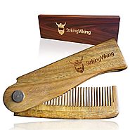 Folding Beard Comb | All Natural Portable Striking Viking Beard Comb