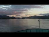 Dawn ferry from Skye arrives in the Isle of Harris, Outer Hebrides, Scotland