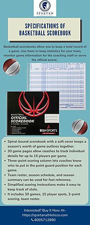 Specifications of Basketball Scorebook