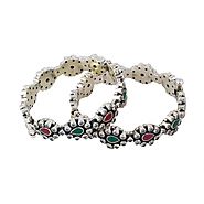 Website at https://www.silverwithsabi.com/bangles/Multi-Colour-Stones-Silver-Bangles/320
