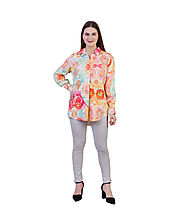 Multi-Color Poplin Lycra Cotton Floral Printed Shirt