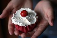 Grand Marnier cupcakes with strawberry buttercream