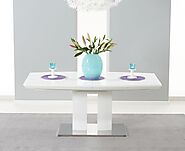 Ultra Modern Courbe High Gloss White Extending Dining Table
