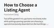 How to Choose a Listing Agent - hazeladam’s blog