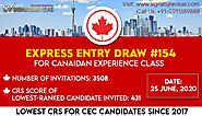 3508 Canadian Experience Class Candidates invited to apply for Permanent Residence with 431 CRS Score Requirement