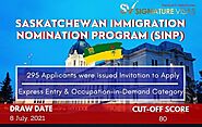 Saskatchewan PNP Latest Draw Invited 295 Applicants on 8 July, 2021