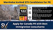 Manitoba PNP Draw Selected 275 Applicants