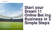 Start your Dream 11 Online Betting Business in 3 Simple Steps