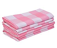 Napkins - Buffalo Check Dinner Napkins, Set of 6 Baby Pink - All Cotton and Linen - Amazon