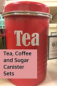 Red Tea, Coffee and Sugar Canisters for Kitchens