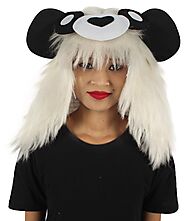 White And Black Panda Wig With Hoodie