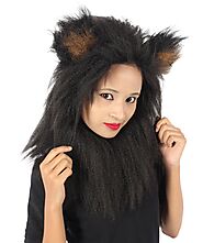 HPO Black Bear Wig Made With Long Synthetic Fibers