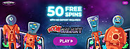 JackpotCity - 50 free spins on Boom Galaxy slots.
