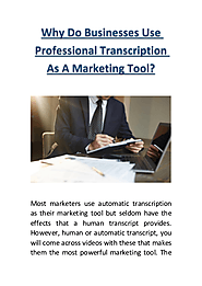Why Do Businesses Use Professional Transcription As A Marketing Tool | edocr
