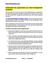 Understand the expectations of a hotel management profession by kotdwarihms - Issuu
