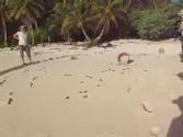 Ulithi Atoll, Releasing Green Turtle Hatchlings on Gielop Island