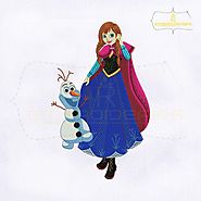Frozen Princess Anna With Olaf Embroidery Design | RoyalEmbroideries