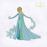 Disney Princess Elsa Digital Embroidery Design | RoyalEmbroideries