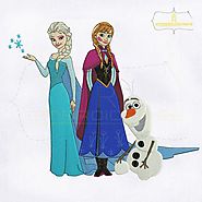 Princess Elsa Anna with Olaf Embroidery Design | RoyalEmbroideries