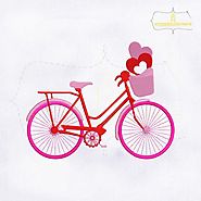 Valentine Love Pink Cycle Machine Embroidery Design | Royal Embroideries