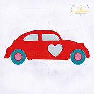 Red Valentine's Day Car Machine Embroidery Design | Royal Embroideries