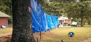 Man blocks neighbor's surveillance cameras from spying on home