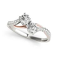 Setting options for white and rose gold diamond engagement rings