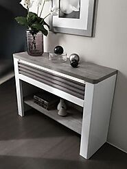 Dynamic Grey And White High Gloss Console Table