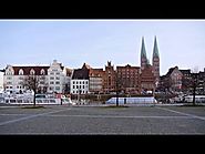 Lübeck, Germany: old town, Lübeck cathedral, Trave riverside, Krähenteich - (Full HD 1080p)