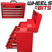 Wheels N Bits New 4 Drawer Tool Box Chester Portable Metal Steel Chest 22" 56cm 5 Compartment