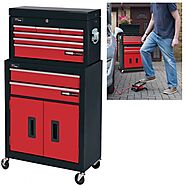 Shop Now! DRAPER 8 Drawer Red Metal Tool Chest Ball Bearing Rollers Storage Cabinet BOX