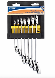 Shop Now! Draper Reversible Ratcheting 7Pc Combination Spanner Set Hi Torq Tools 8-19mm