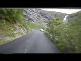 Trollstigen, Norway, a steep mountain road with many hairpin bends
