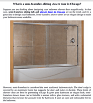 installation of semi frameless sliding tub and shower doors in chicago