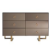 Alexo 120cm Brown Mirrored Wide Chest Of Drawers