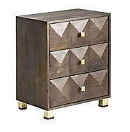Oswald Luxe Brown And Gold Bedside Table