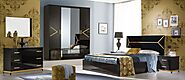 Adrianne Italian Black And Gold Bedroom Furniture