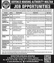 Defence Housing Authority DHA Multan Jobs August 2020 Application Form - All PK Jobs