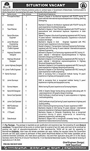 Communication And Works Department Quetta Technical Jobs 2020 Government Of Balochistan - All PK Jobs