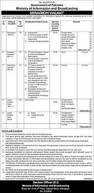 Ministry Of Information And Broadcasting Latest Jobs August 2020 In Islamabad - All Pk Jobs