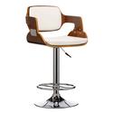 Brent Walnut And White Bar Stool Chair
