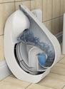 Futuristic folding toilet uses less space & saves up to 50% more water (Video)