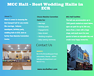 Marriage halls in ecr - Why choose MCC Hall