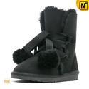 Black Sheepskin Snow Boots for Women CW314405
