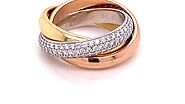 1.00ct. T.W. Diamond Estate Cartier Trinity Rolling Rings 18K White, Yellow & Pink Gold